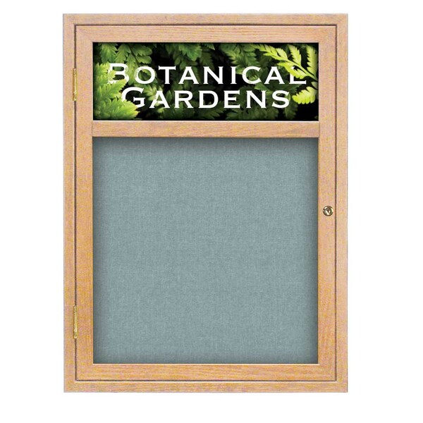 Sliding Glass Door Radius Letterboard, Hdr, 72"x48", Satin/White Vinyl